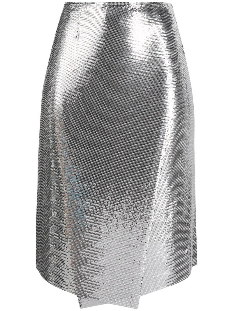 Rabanne draped chainmail skirt - Silver von Rabanne