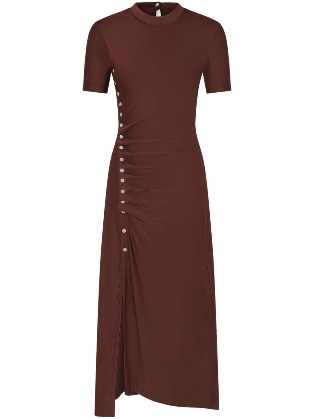 Rabanne draped-design short-sleeve dress - Brown von Rabanne