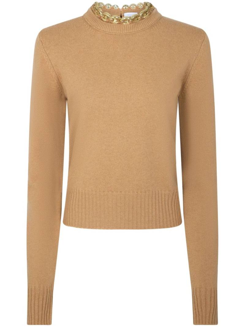 Rabanne embellished knitted jumper - Neutrals von Rabanne