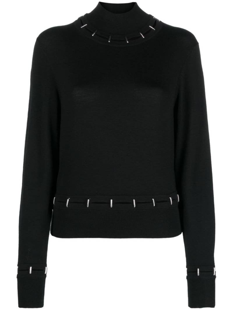 Rabanne embellished wool-silk jumper - Black von Rabanne