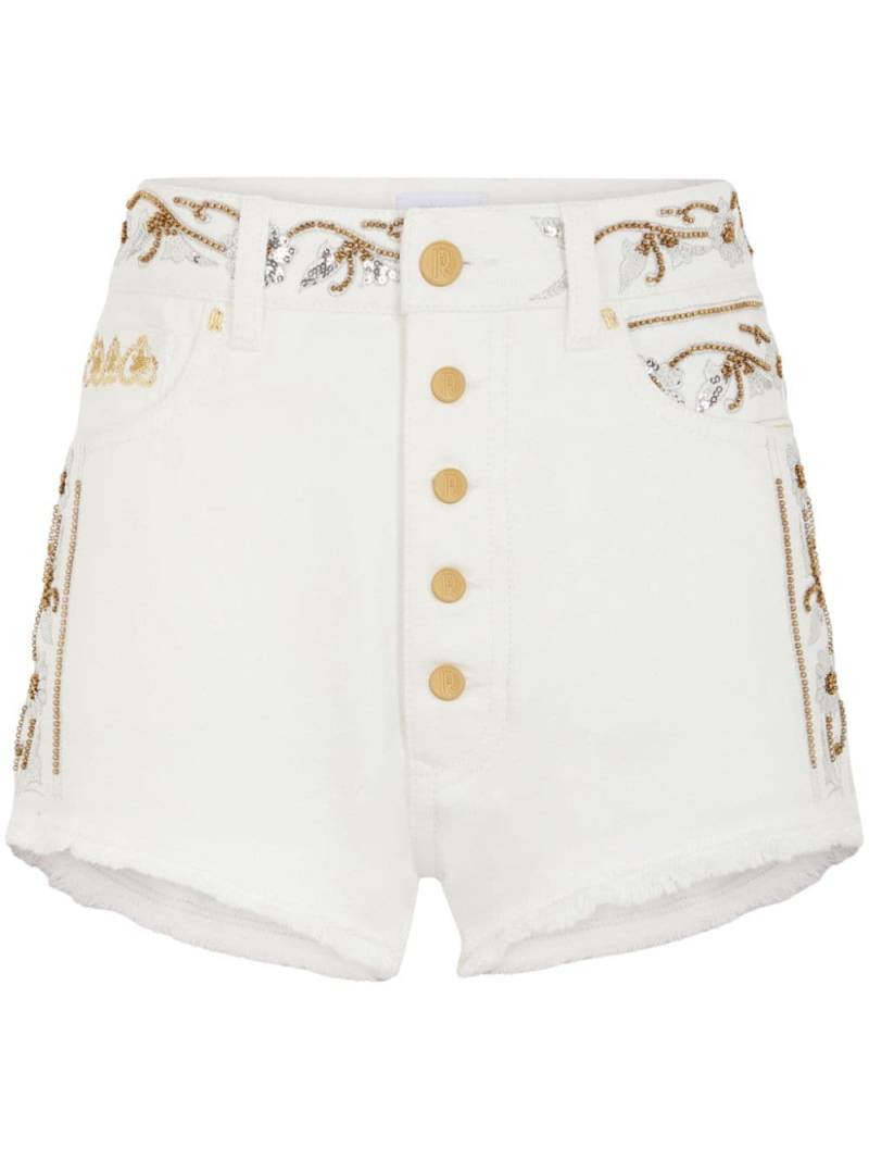 Rabanne embroidered denim shorts - White von Rabanne