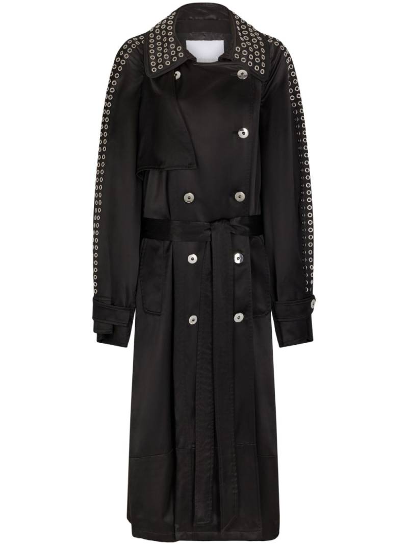 Rabanne eyelet-detail trench coat - Black von Rabanne