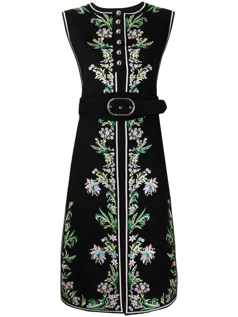 Rabanne floral embroidered midi coat - Black von Rabanne