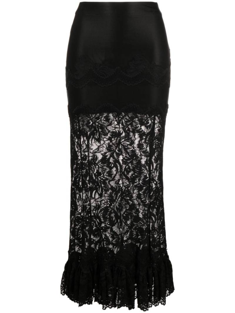 Rabanne floral-lace midi skirt - Black von Rabanne