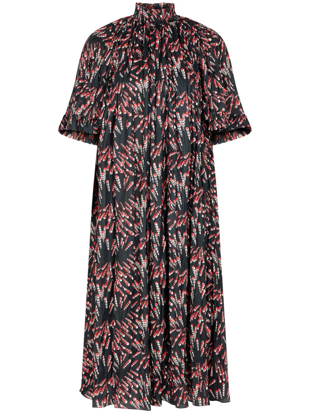 Rabanne floral-print midi dress - Black von Rabanne