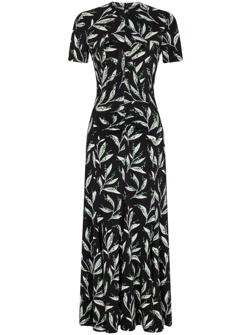 Rabanne floral-print short-sleeve dress - Black von Rabanne