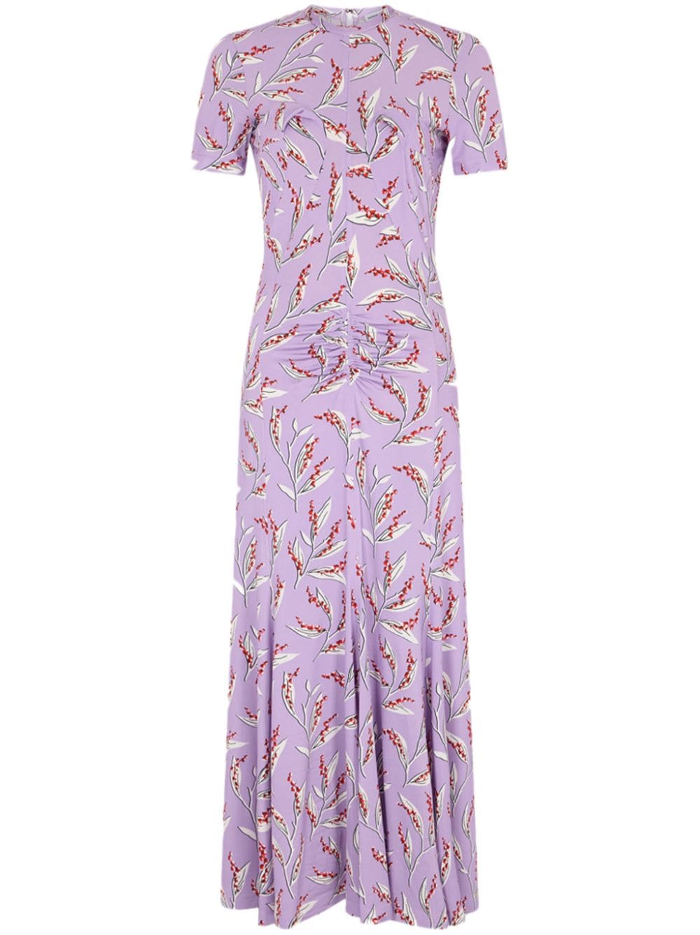 Rabanne floral-print short-sleeve dress - Purple von Rabanne