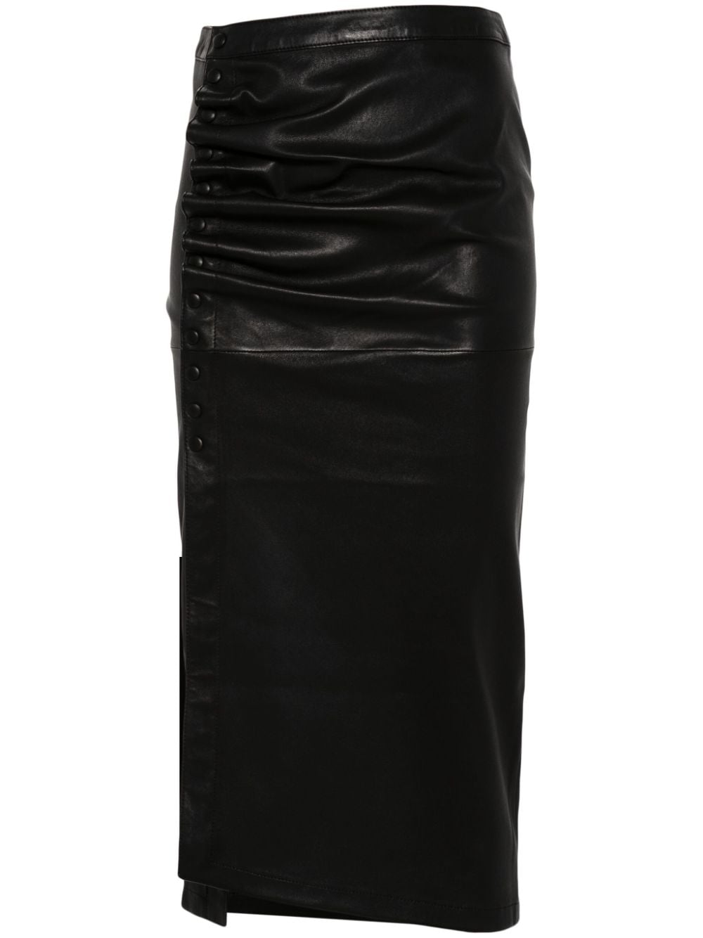 Rabanne gathered-detail leather skirt - Black von Rabanne