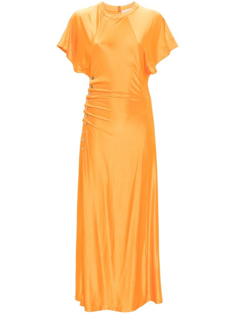 Rabanne gathered short-sleeved maxi dres - Orange von Rabanne