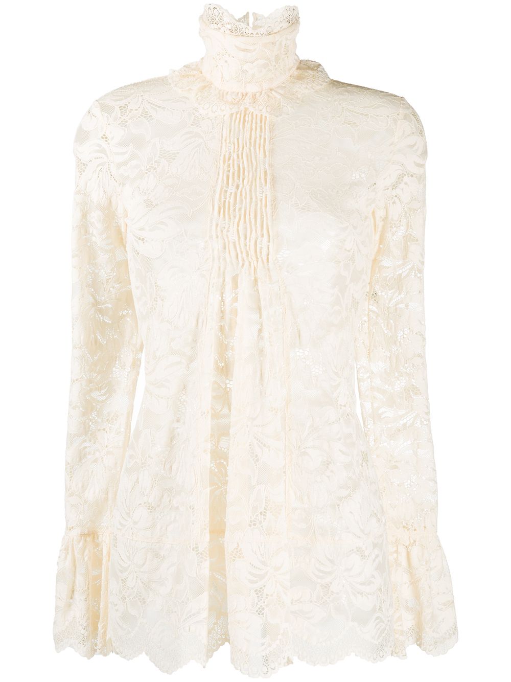 Rabanne high-neck lace blouse - White von Rabanne