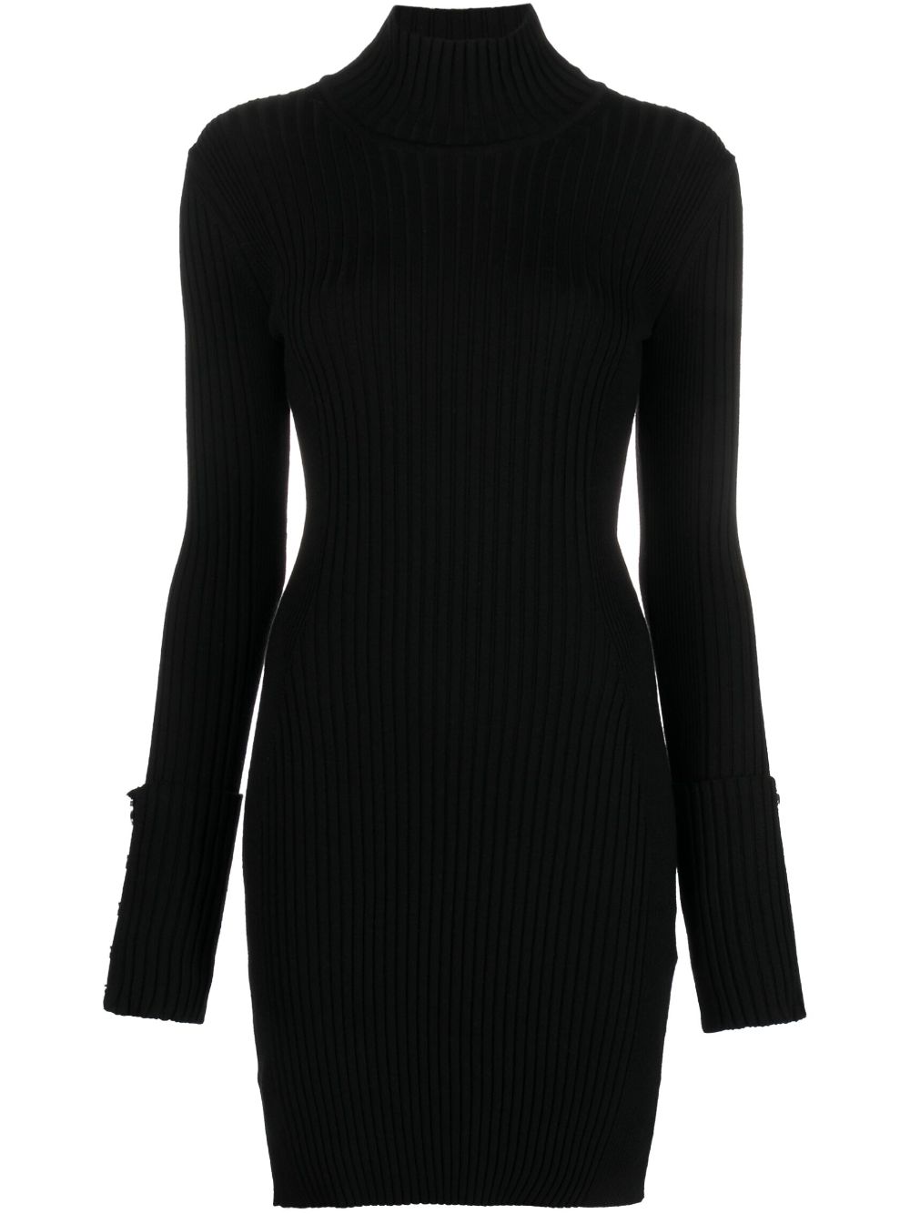 Rabanne high-neck ribbed-knit minidress - Black von Rabanne