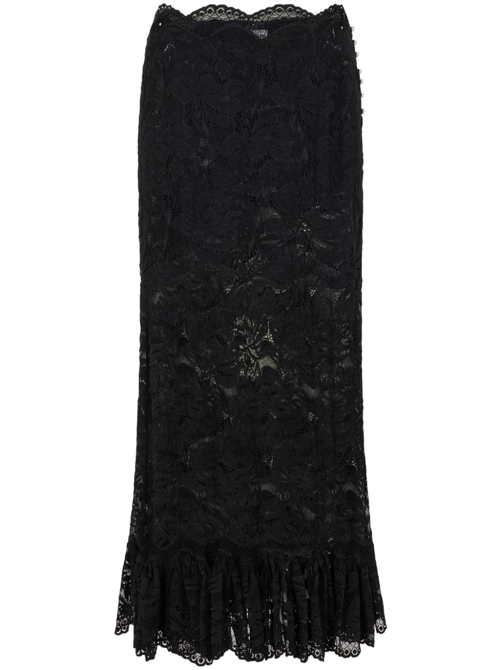 Rabanne high-waist lace midi skirt - Black von Rabanne