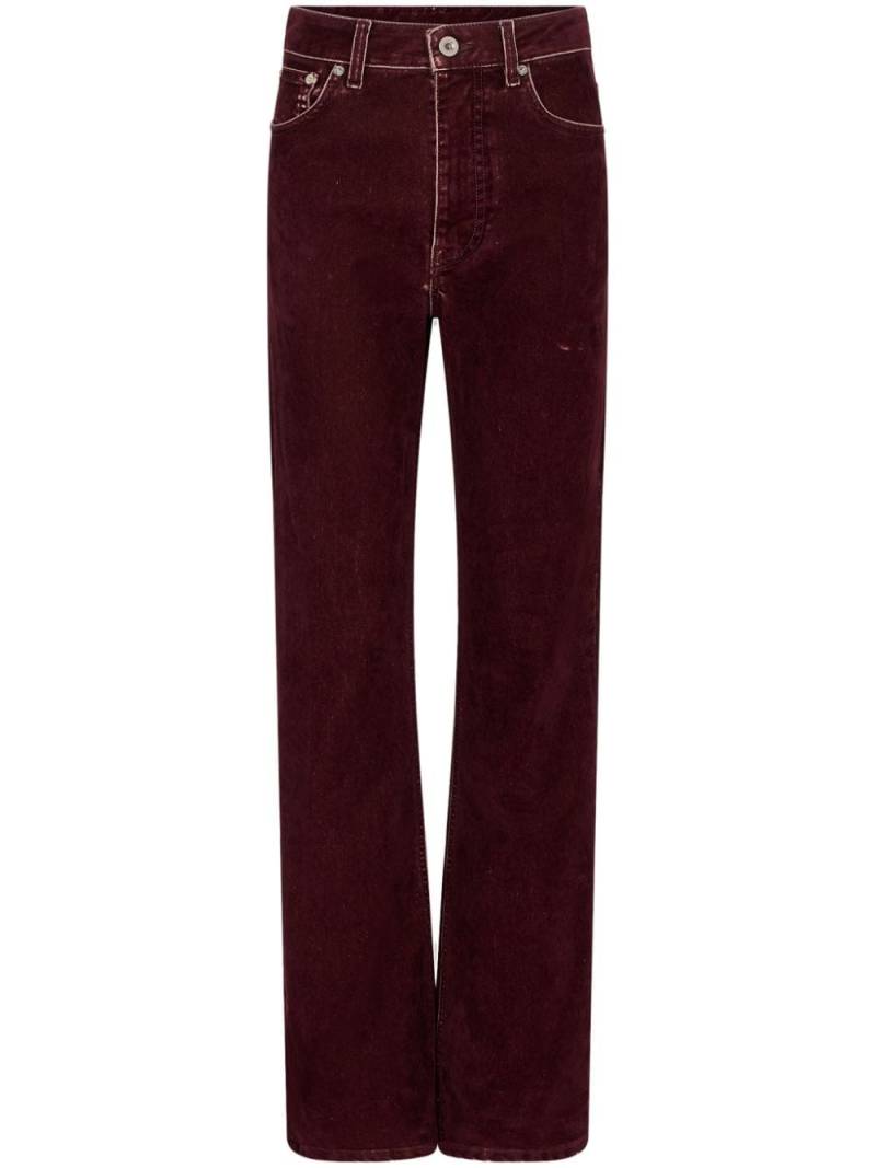 Rabanne high-waist straight-leg velvet trousers - Red von Rabanne