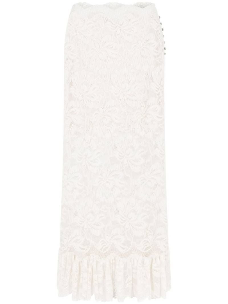 Rabanne lace high-waist midi skirt - White von Rabanne