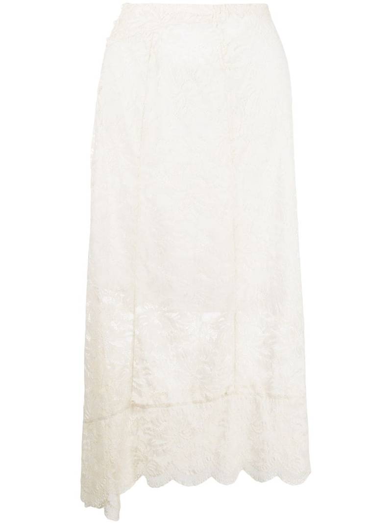 Rabanne lace mid-length skirt - Neutrals von Rabanne