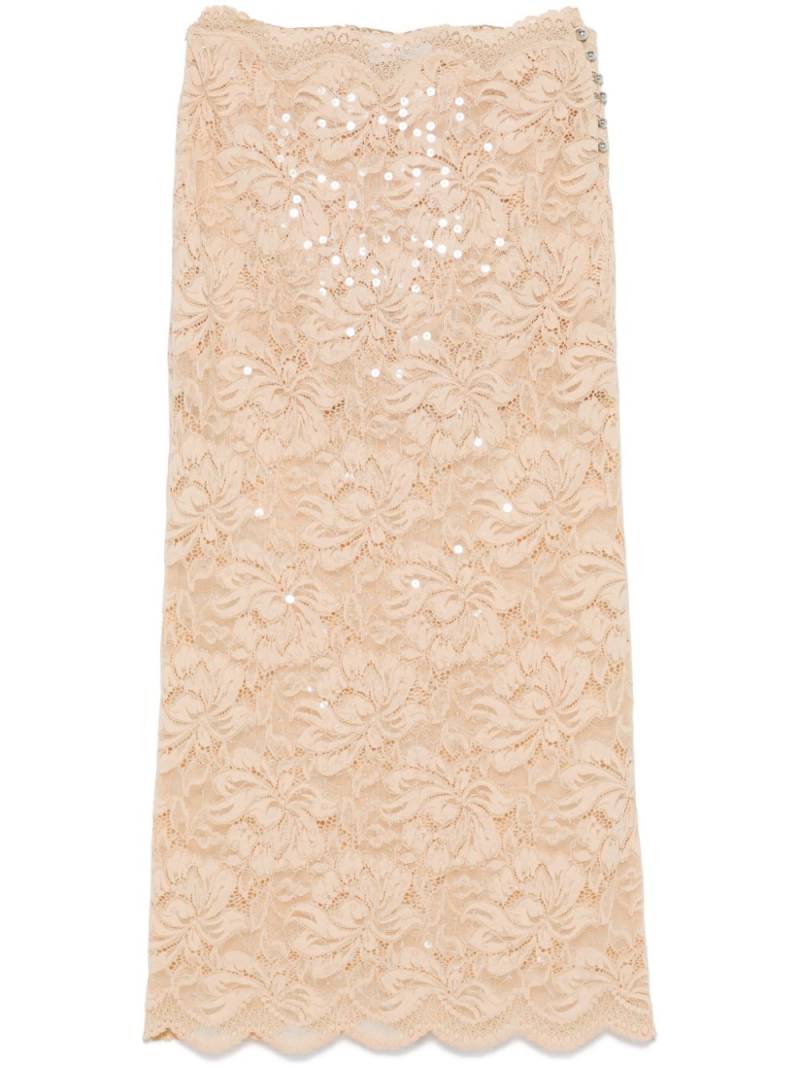 Rabanne lace midi skirt - Neutrals von Rabanne