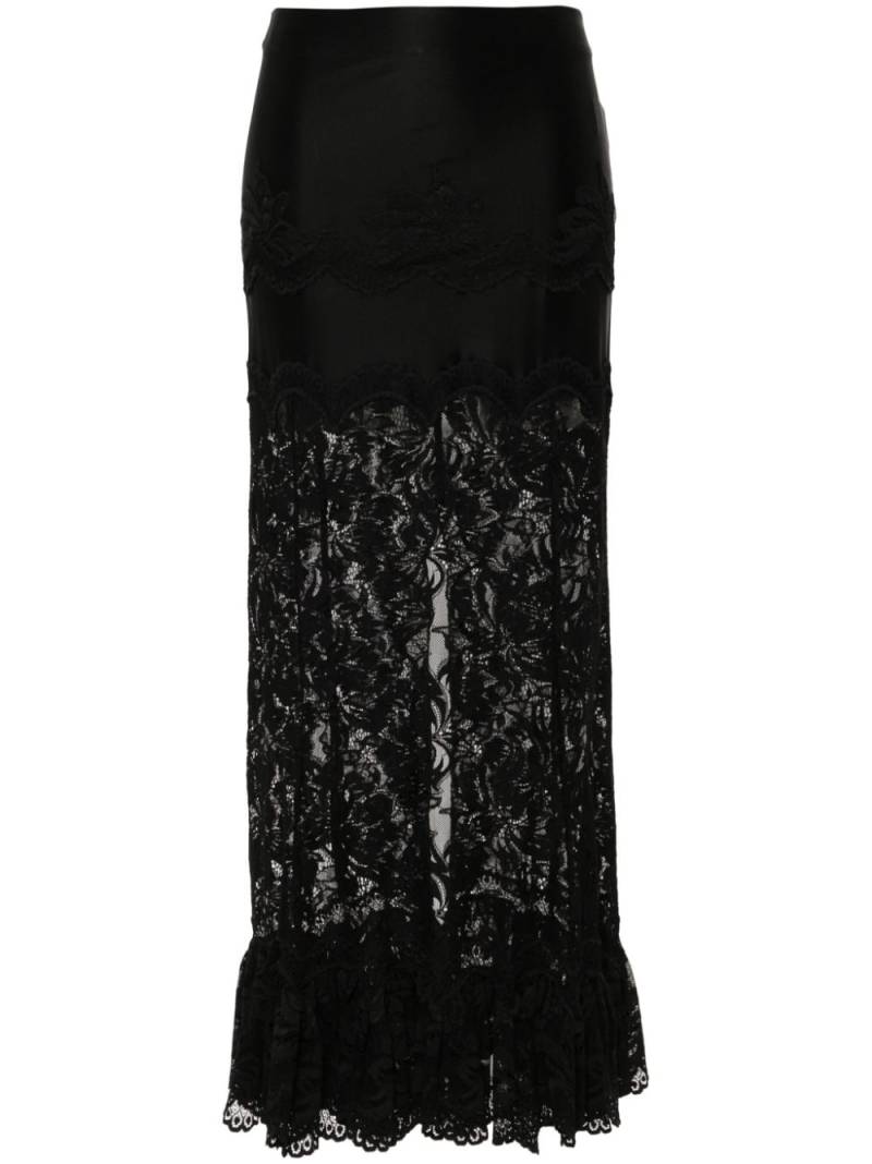 Rabanne lace ruffled maxi skirt - Black von Rabanne