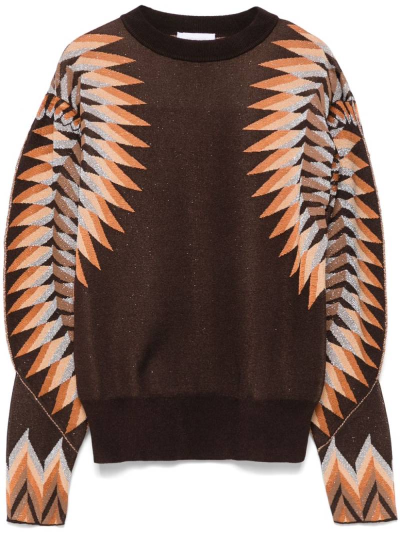 Rabanne lurex jacquard sweater - Brown von Rabanne