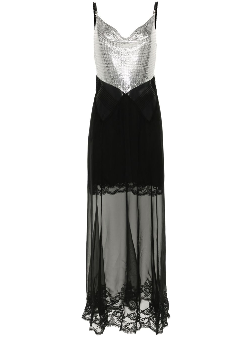 Rabanne mesh-chain semi-sheer maxi dress - Black von Rabanne