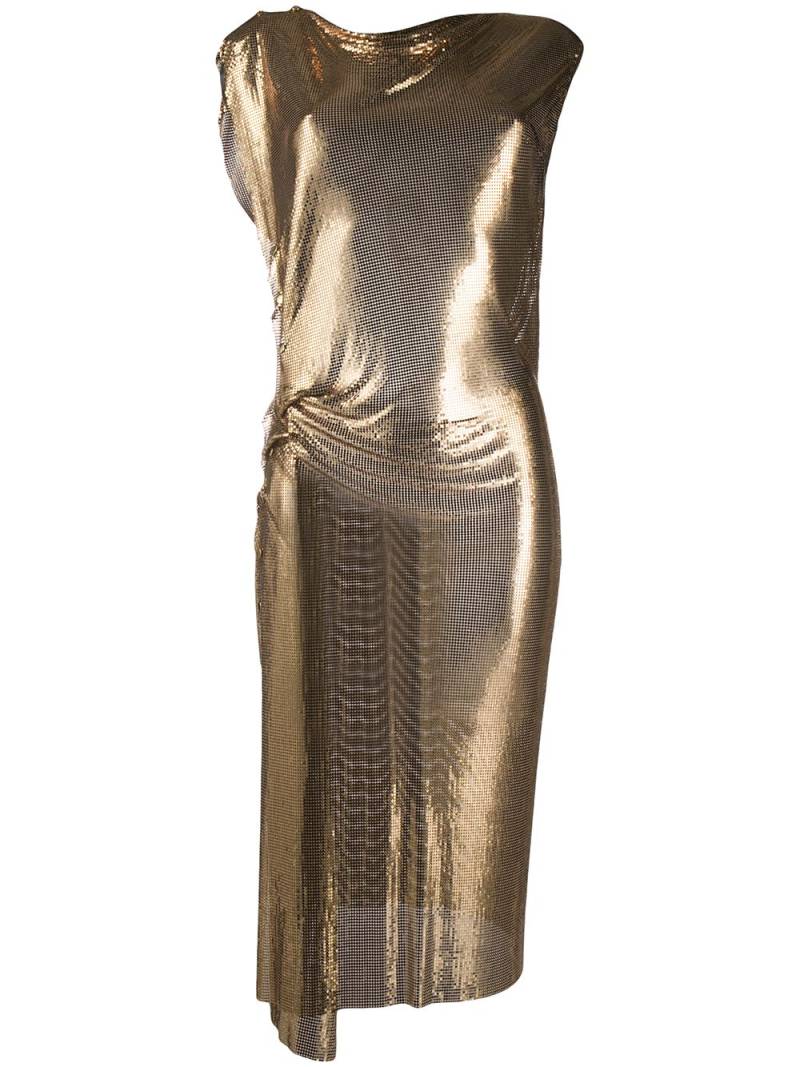 Rabanne metallic fitted midi dress - Gold von Rabanne