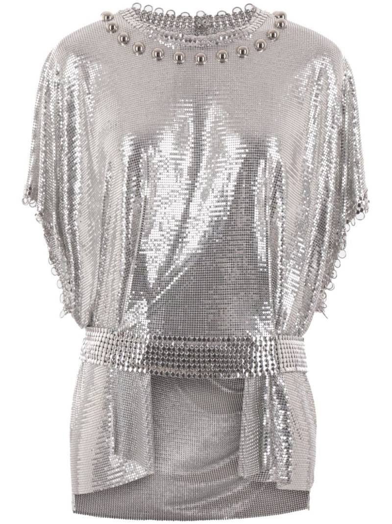 Rabanne metallic-mesh belted top - Silver von Rabanne