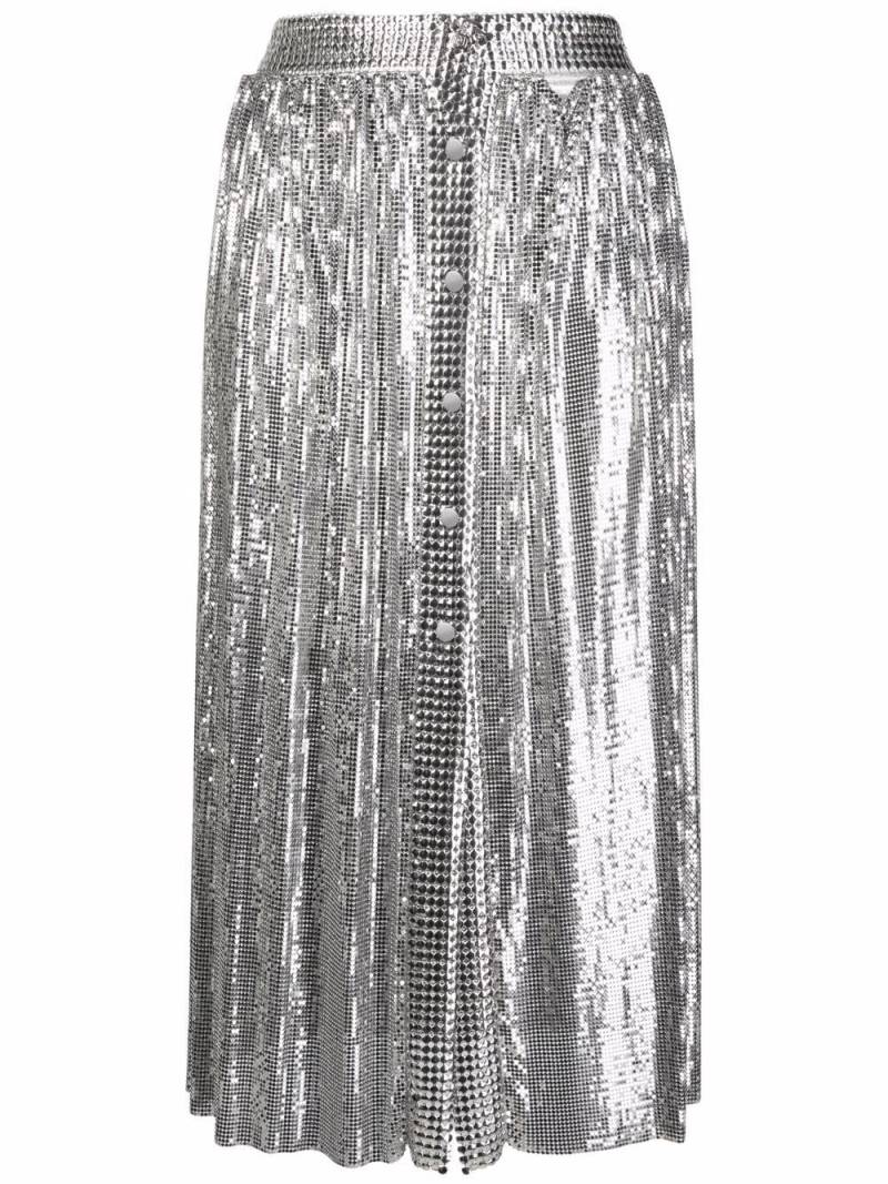 Rabanne metallic-mesh midi skirt - Silver von Rabanne