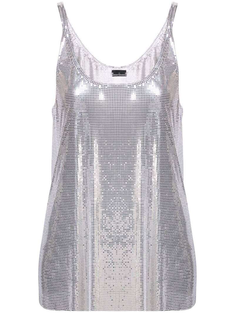 Rabanne metallic mesh tank - Silver von Rabanne