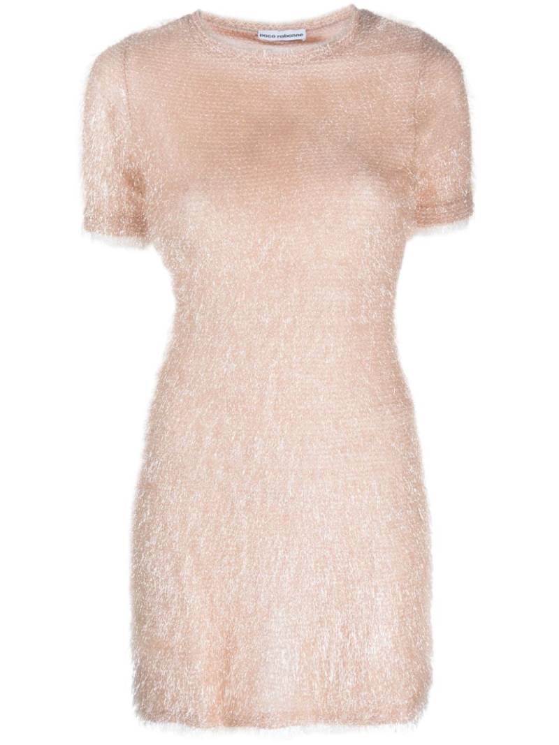 Rabanne metallic-thread short-sleeve minidress - Pink von Rabanne