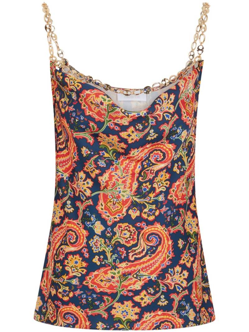 Rabanne paisley-print chain-detail tank top - Blue von Rabanne