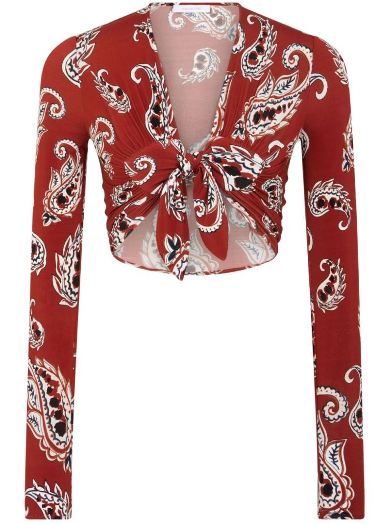 Rabanne paisley-print cropped top - Red von Rabanne