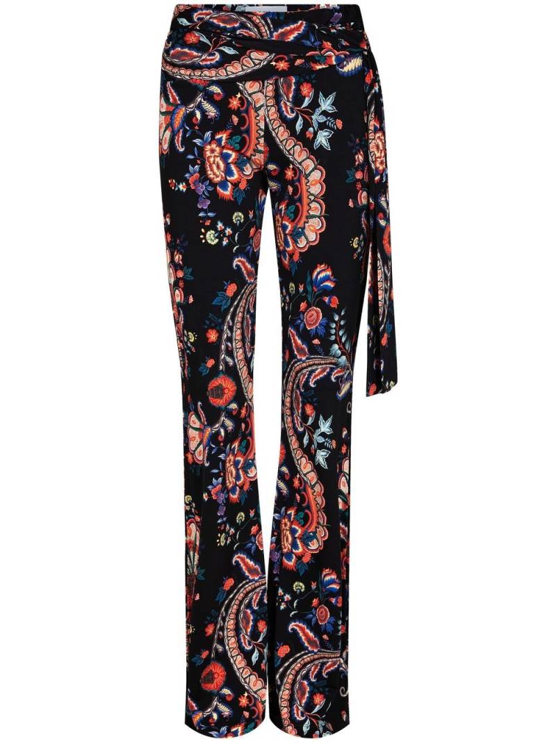 Rabanne paisley-print flared trousers - Black von Rabanne