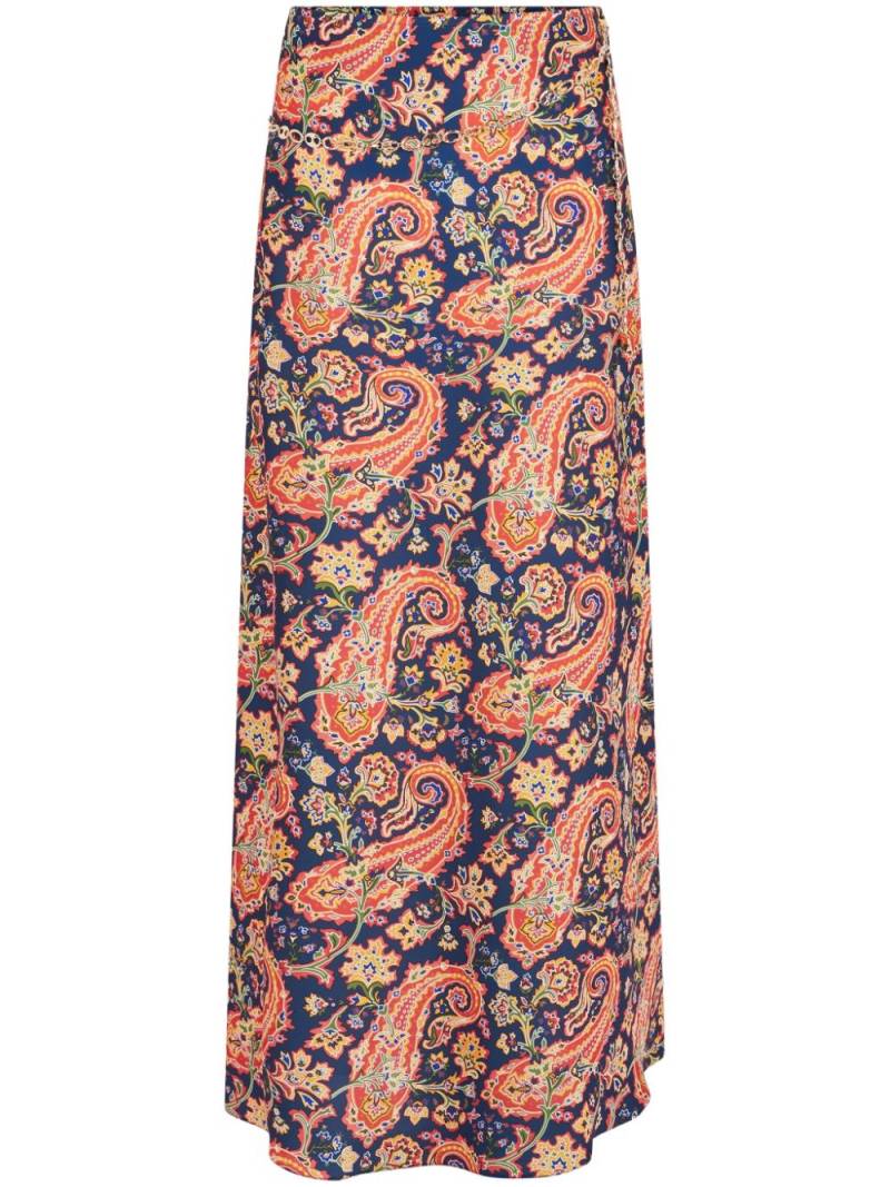 Rabanne paisley-print maxi skirt - Blue von Rabanne