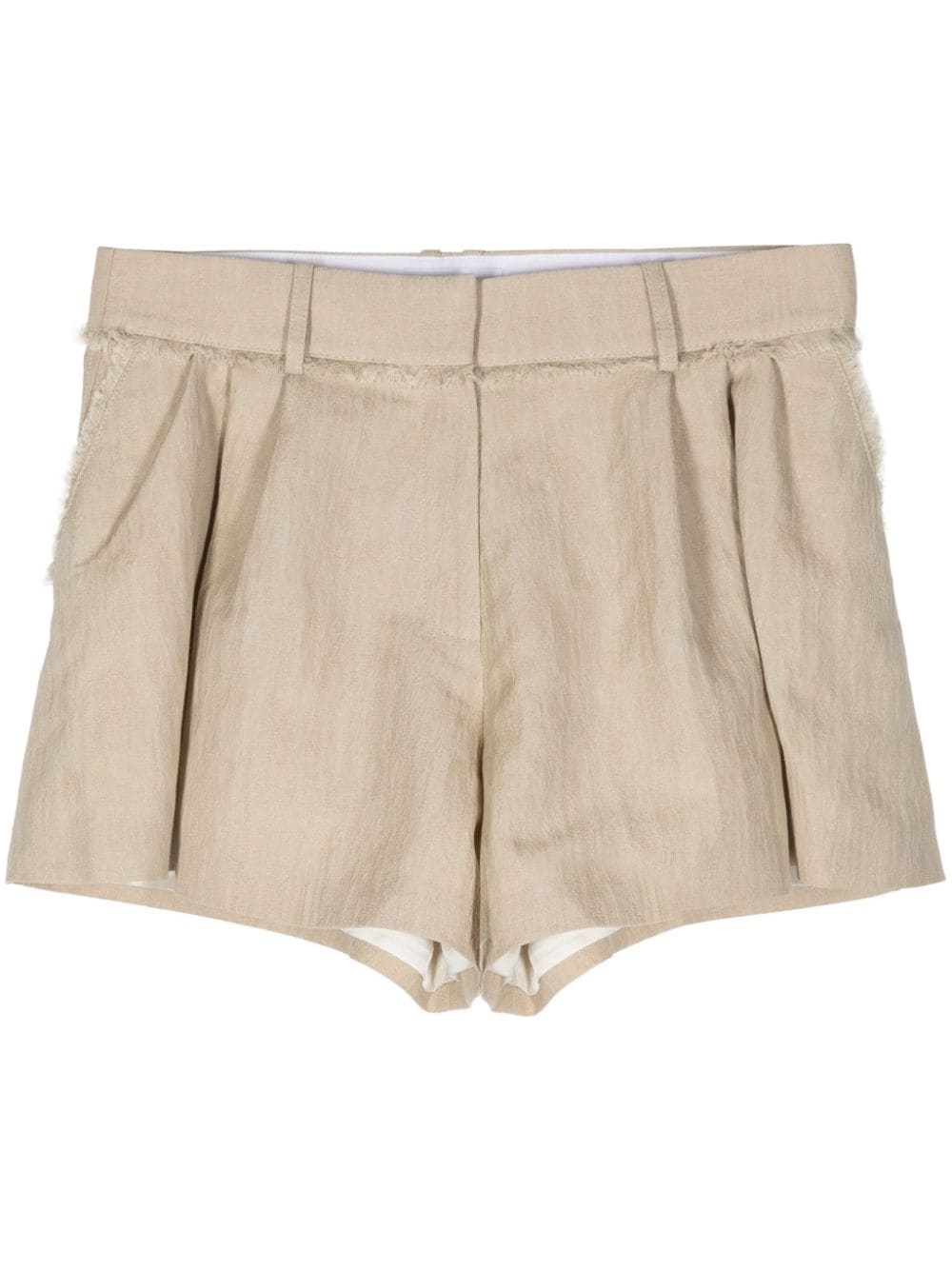 Rabanne pleated cotton-blend shorts - Neutrals von Rabanne