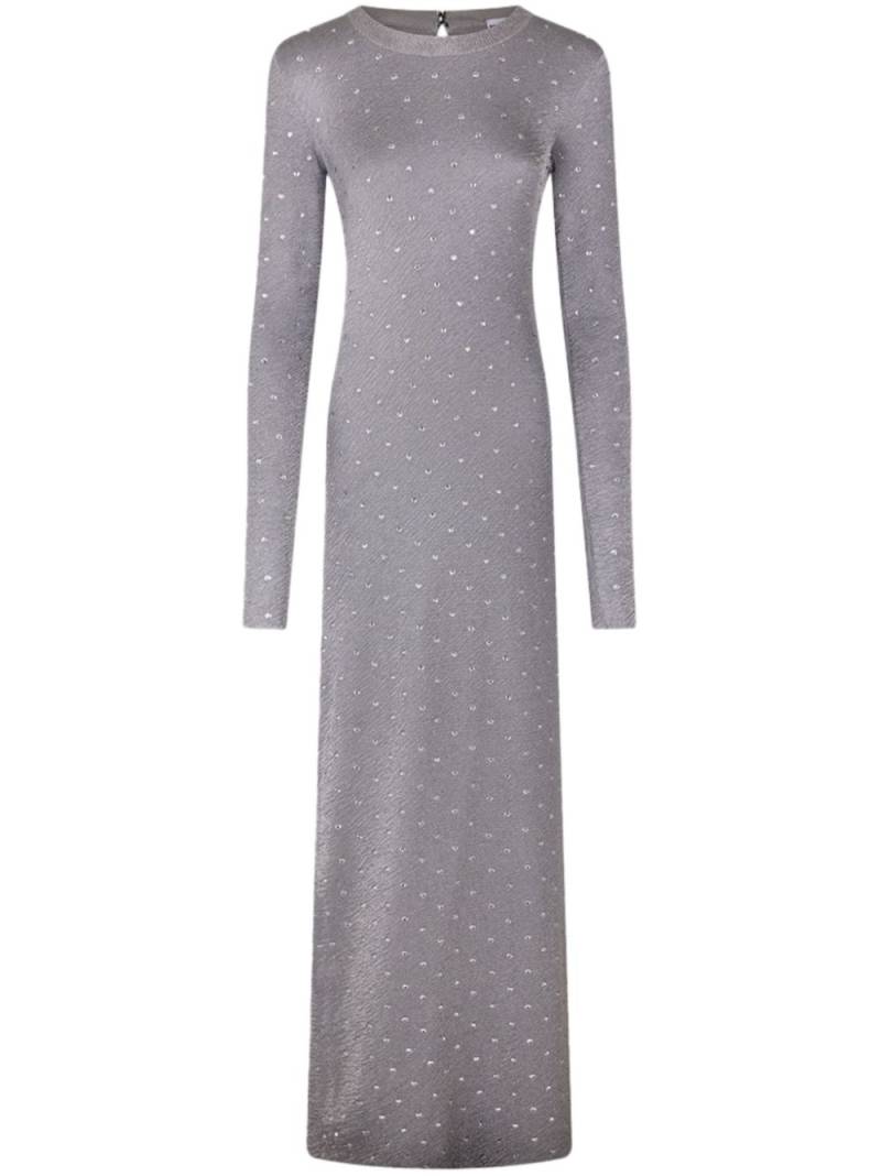 Rabanne rhinestone-embellished open-back maxi dress - Grey von Rabanne