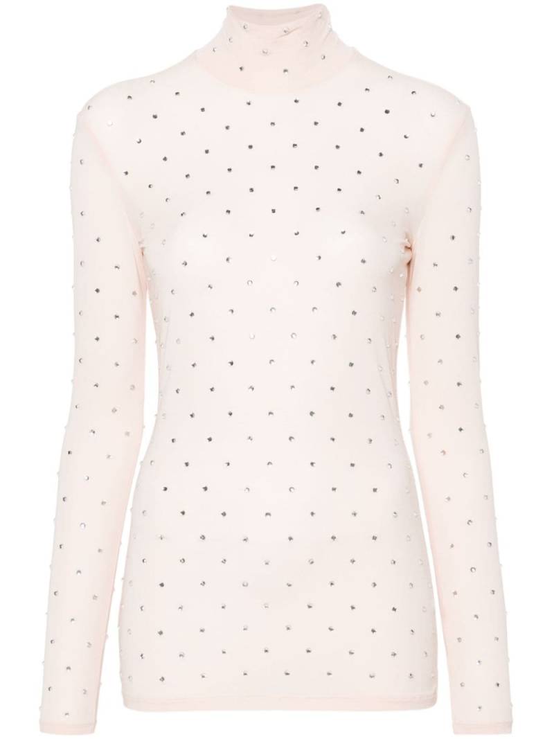 Rabanne rhinestone-embellished roll-neck blouse - Pink von Rabanne