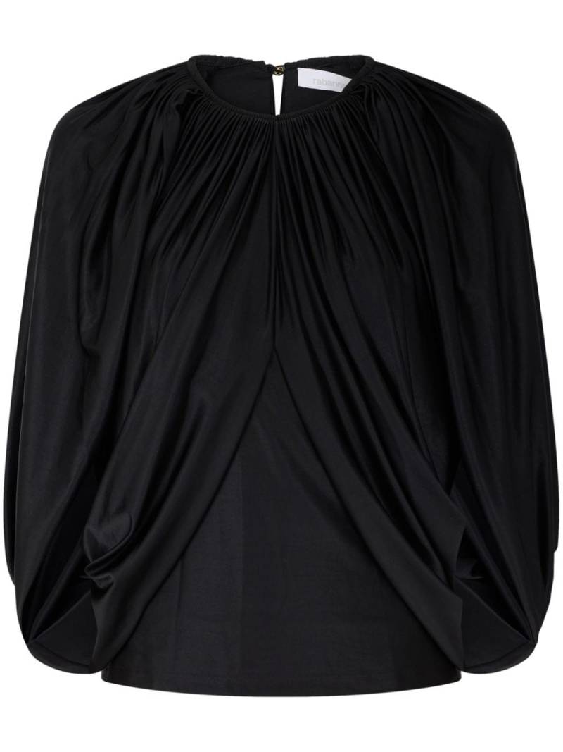 Rabanne round-neck draped blouse - Black von Rabanne