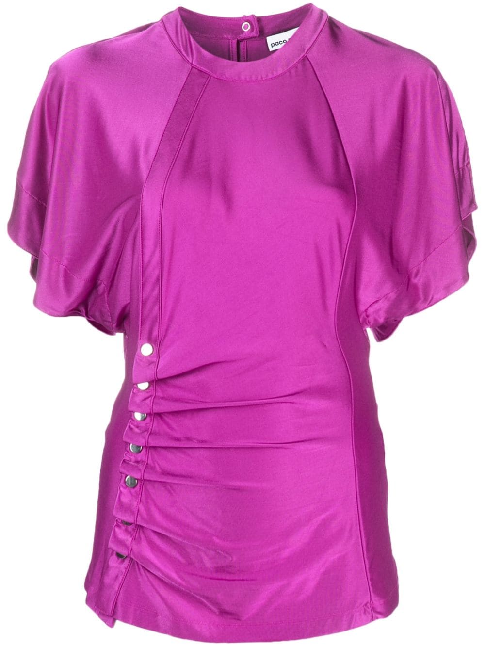 Rabanne ruched satin-jersey top - Pink von Rabanne