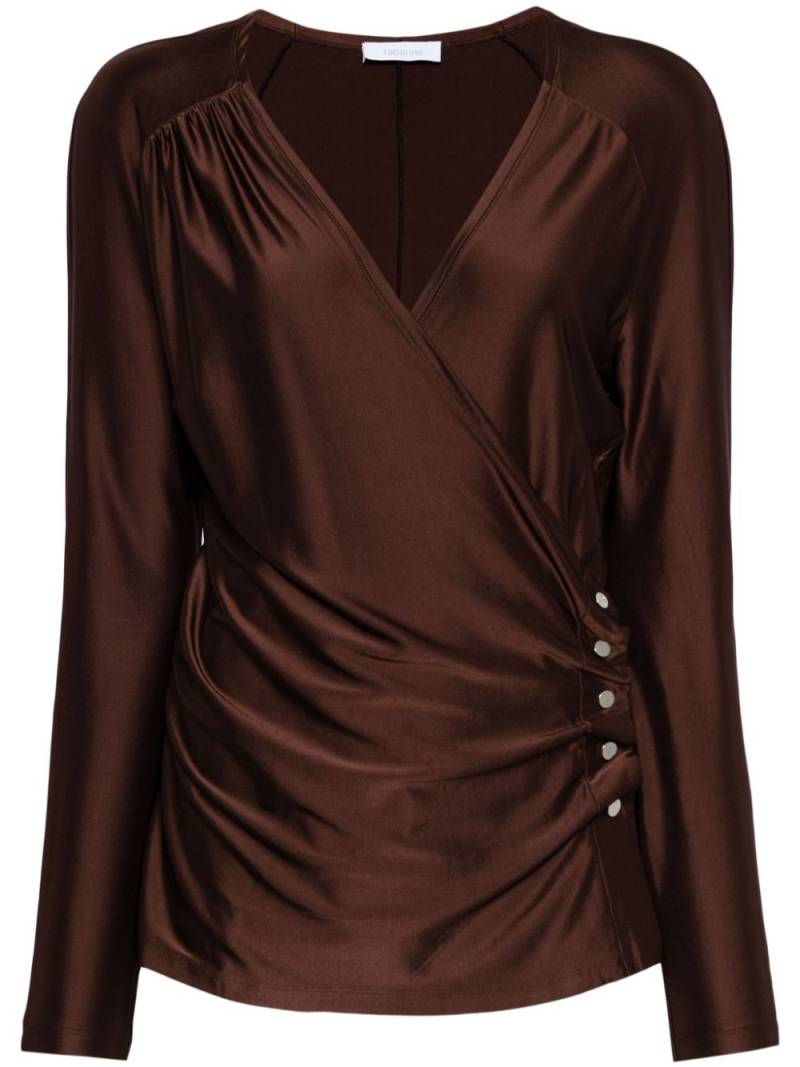 Rabanne satin ruched blouse - Brown von Rabanne