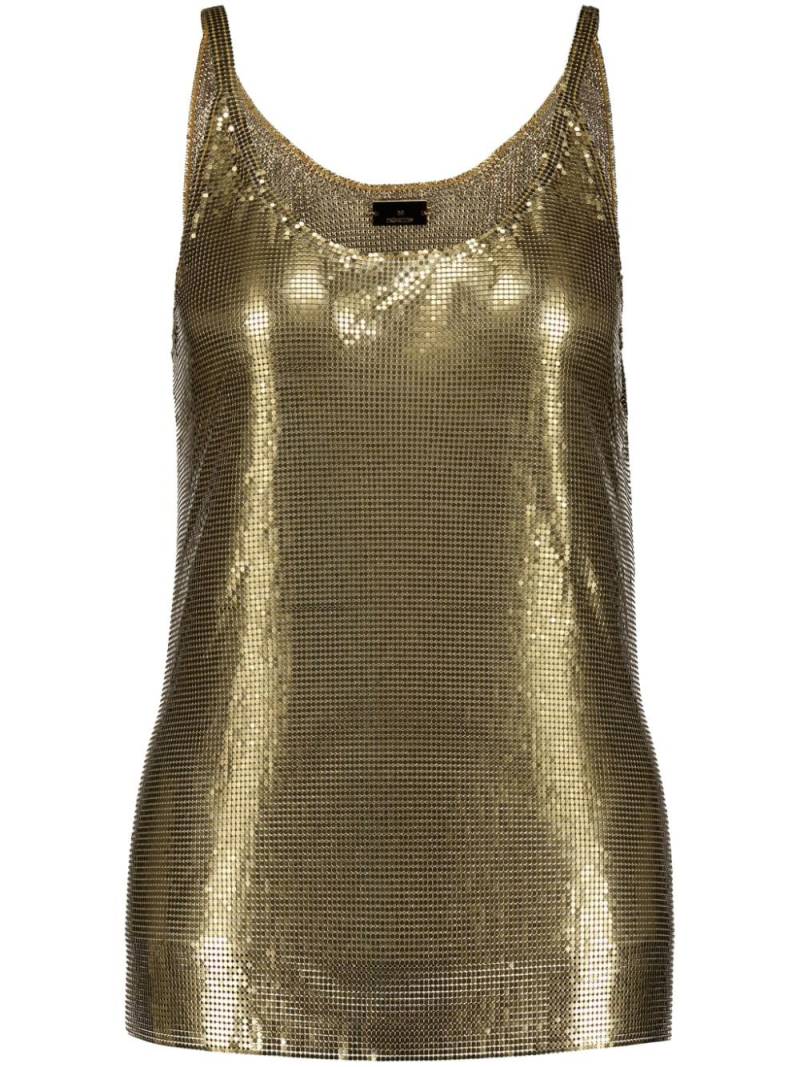 Rabanne scoop-neck chainmail top - Gold von Rabanne