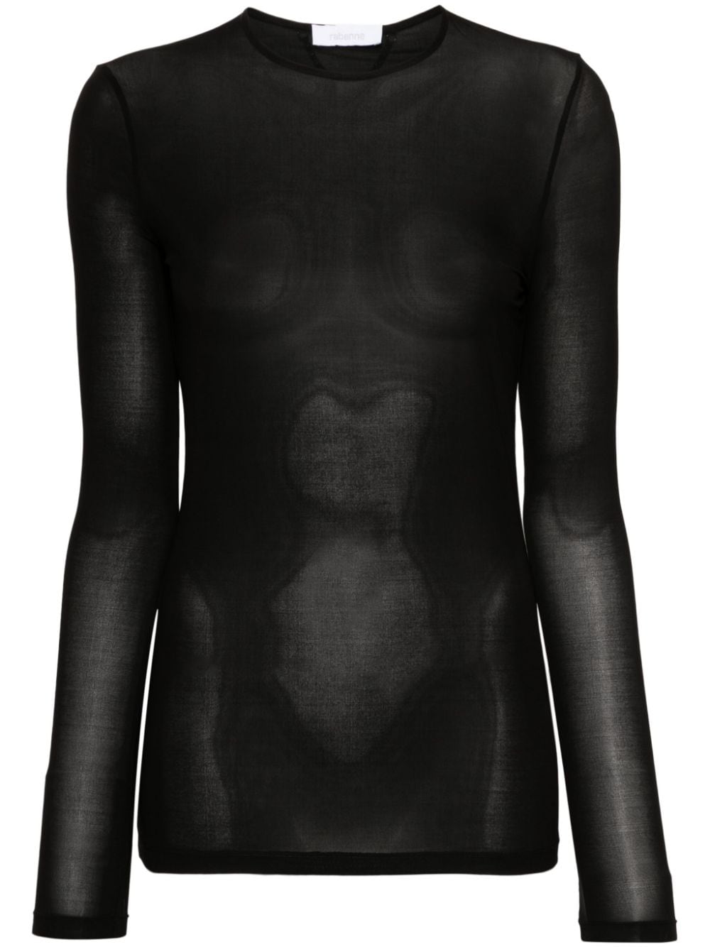 Rabanne semi-sheer long-sleeve T-shirt - Black von Rabanne