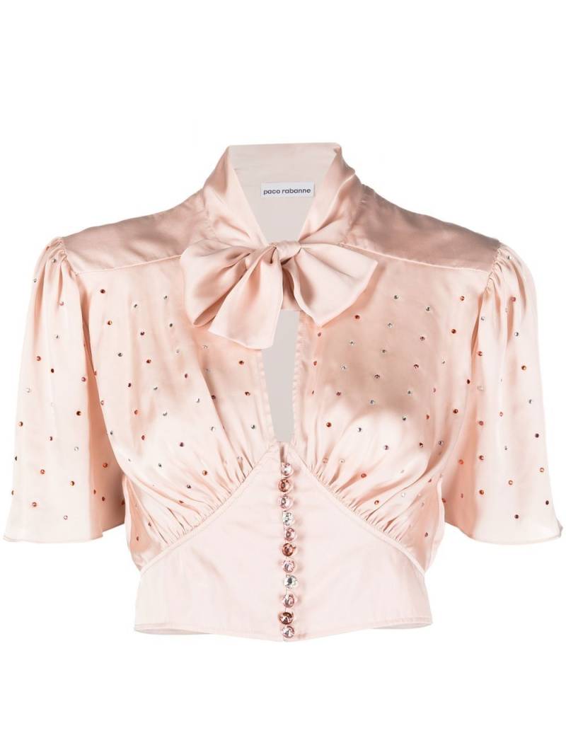 Rabanne sequin-embellished cropped blouse - Pink von Rabanne