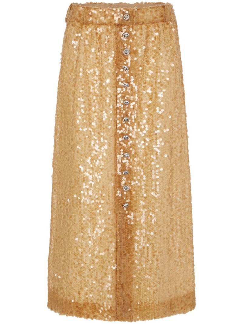 Rabanne sequin-embroidered skirt - Neutrals von Rabanne