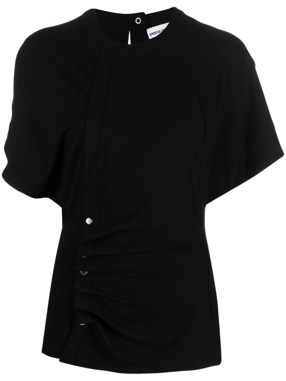 Rabanne short-sleeved draped blouse - Black von Rabanne