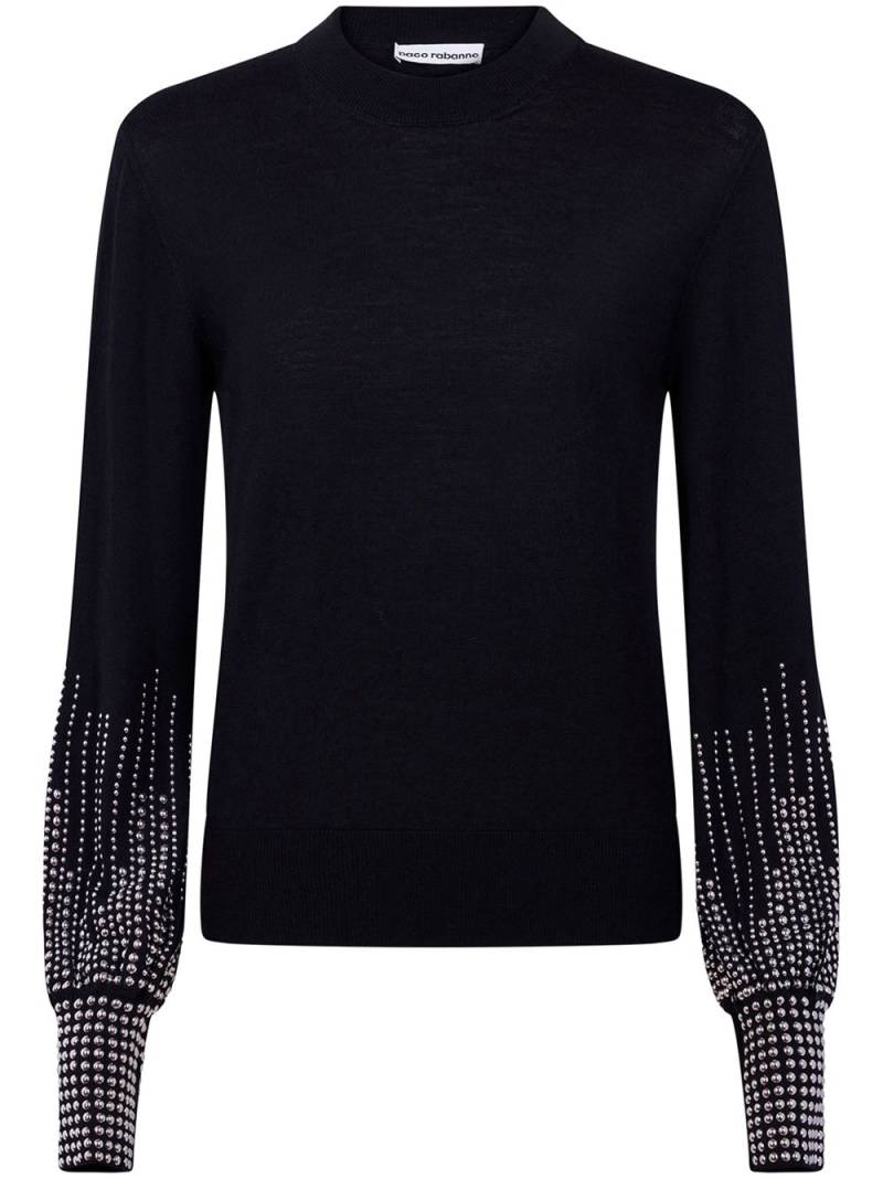 Rabanne stud-cuffs wool jumper - Black von Rabanne