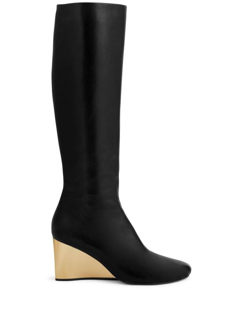 Rabanne wedge heel below-the-knee boots - Black von Rabanne