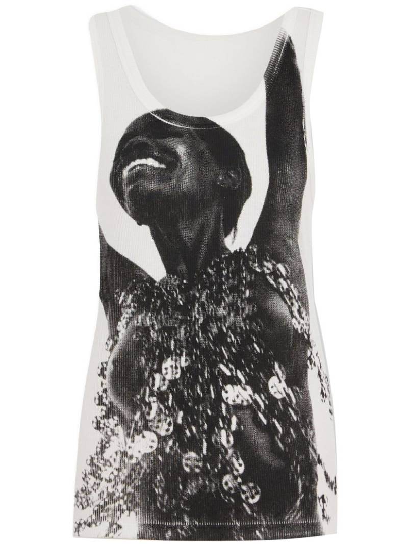 Rabanne x Jean Clemmer photograph-print tank top - White von Rabanne