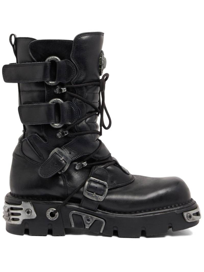 Rabanne x New Rock buckled leather boots - Black von Rabanne