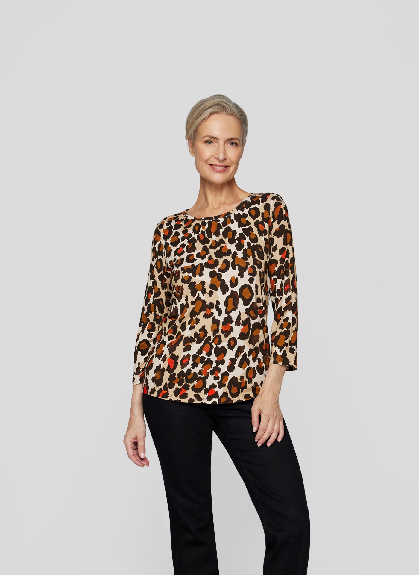 Rabe 3/4-Arm-Shirt, mit Leo-Print von Rabe