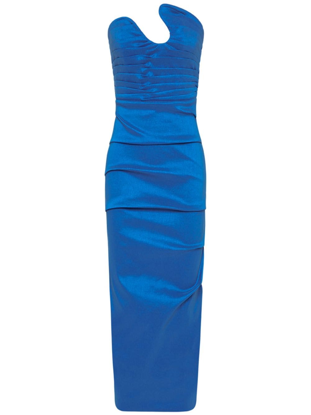 Rachel Gilbert Cheri asymmetric-neck dress - Blue von Rachel Gilbert