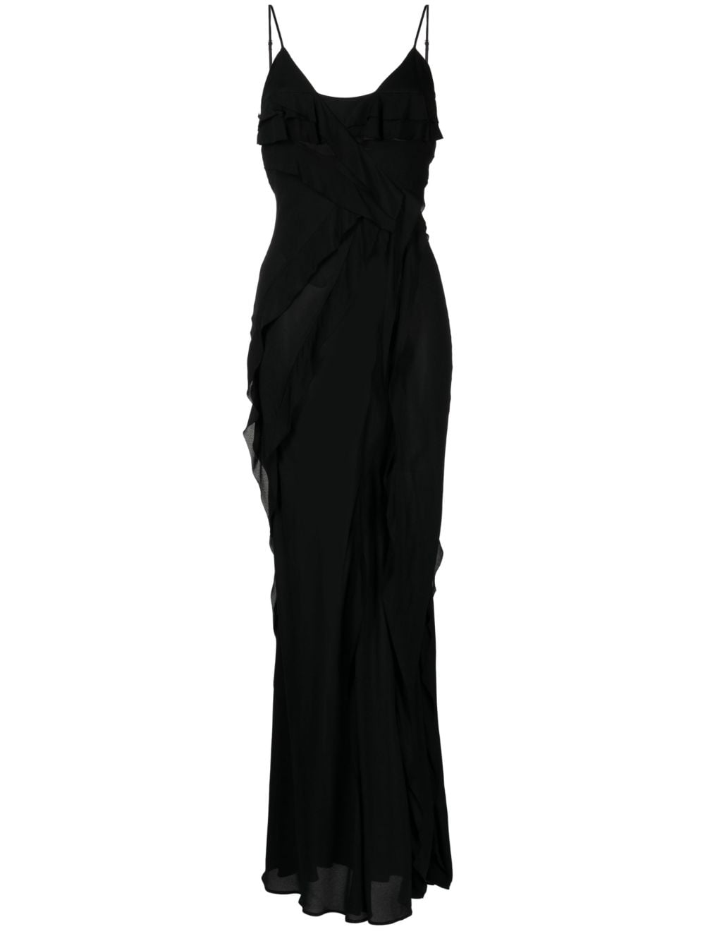 Rachel Gilbert Delfy ruffled maxi dress - Black von Rachel Gilbert